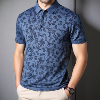 Trendy Letter Print Short Sleeve Polo Shirt | Large Size Casual 2