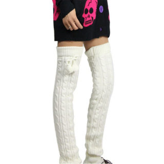 Extended Thick Knit Leg Warmers | Over-Knee Boot Cuff Socks 6