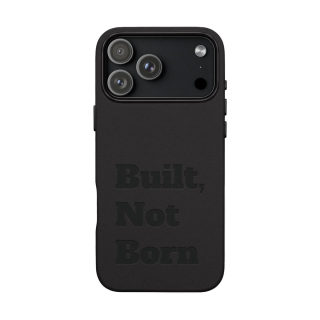 "Built, Not Born" PU Leather Phone Case | Debossed Text, Black 21