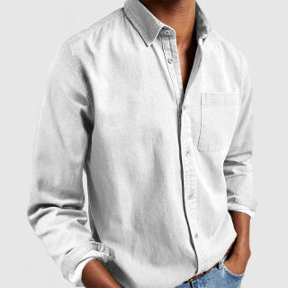 Casual Loose Long Sleeve Hooded Shirt for Men | Comfortable Home Wear 6