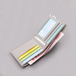 Men's Grey Ultra-Thin Short Wallet