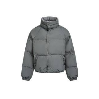 Solid Color Minimalist Stand-Collar Jacket