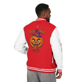 Trick or Treat Jack-o'-Lantern Letterman Jacket | Halloween Varsity Jacket 74