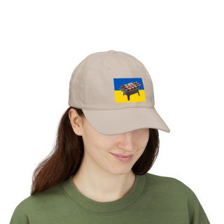 Grill Skewers on Blue Yellow Flag Dad Cap | BBQ Ukraine Baseball Hat 68