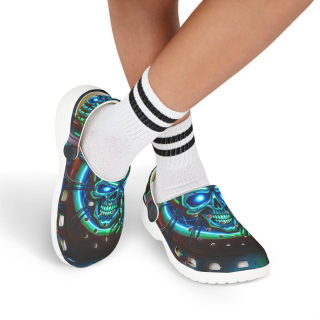Neon Skull Pattern Kid's Clogs 17