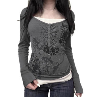 Retro Butterfly Print Color Block Layered-Look T-Shirt | Slim Fit 5