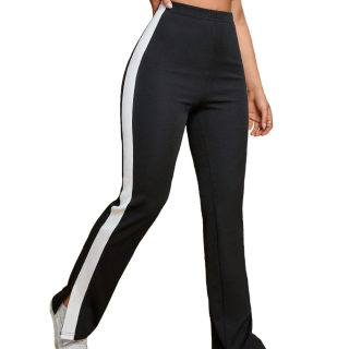Women's Trendy Casual Wide-Leg Pants | Slim Fit High-Waist Contrast Design 5