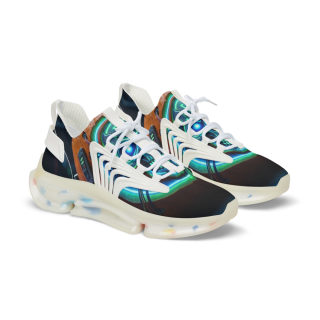 Green Orb Abstract Mesh Sneakers | Athletic Shoes 2
