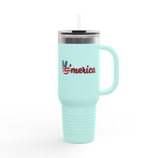 'Merica Peace Hand travel mug, 40oz insulated tumbler 17
