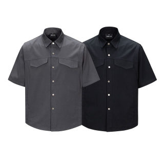 Collared Loose Short Sleeve Workwear Shirt 5