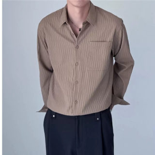 Wrinkled Texture Long Sleeve Shirt | Men's Spring
