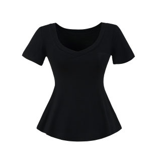V-Neck Pocket Waist-Cinched Short Sleeve T-Shirt 6
