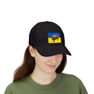 Grill Skewers on Blue Yellow Flag Dad Cap | BBQ Ukraine Baseball Hat 74