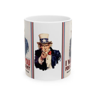 Uncle Sam I Want You Poster Mug | Ceramic Coffee Cup, Patriotic USA Design 3
