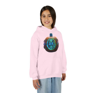 Glowing Cyber Pumpkin Kids Hoodie 46