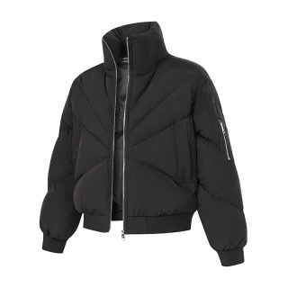 Patchwork Thick Stand-Collar Cotton Coat 5