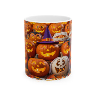 Jack-O'-Lantern Pattern Mug | Halloween Pumpkin Coffee Cup 3