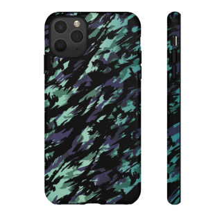Teal Black Abstract Camo Phone Case 14