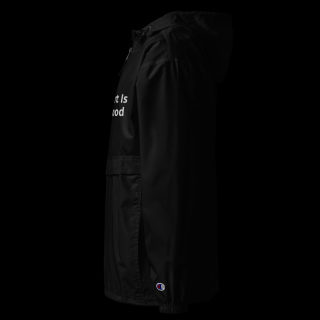 Embroidered Champion Packable Black Jacket "Dirt Is Good" 14