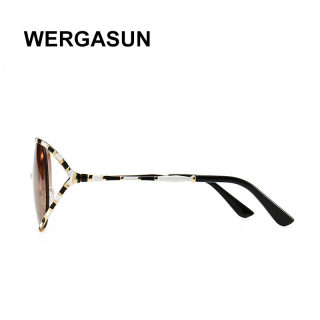Metal-Frame Large Glossy-Finish Sunglasses 4