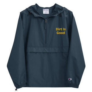 Embroidered Champion Packable Navy Jacket "Dirt Is Good" 10