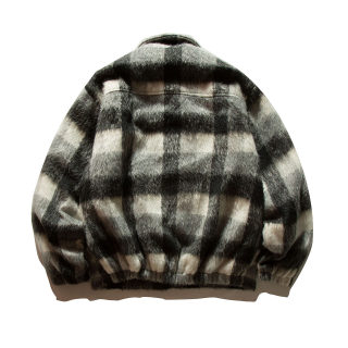 Color Block Long Wool Checkered Coat | Loose Warm Winter 4