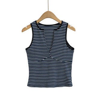 Striped Sexy Low Neck Vest Top 4