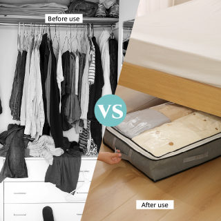 Under-Bed Storage Bag | Foldable Comforter & Clothing Organizer, 75L/40L 3
