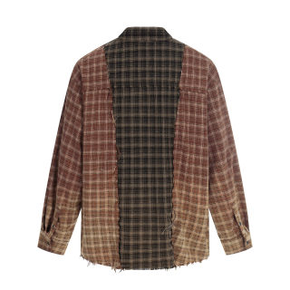 Color Block Brushed Patchwork Pocket Shirt | Japanese Retro 2