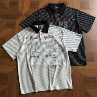 Striped Rhinestone Polo Shirt 2
