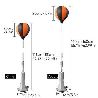Adjustable Height Freestanding Punching Bag | Reflex Training Ball, Boxing