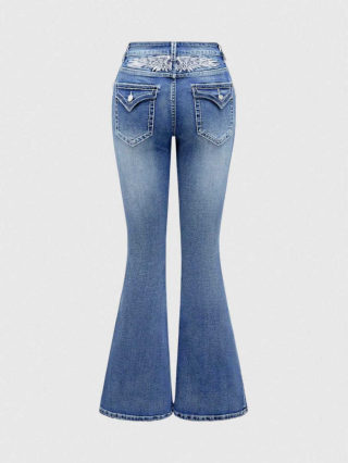 Blue Denim Pants with Embroidery Design | Skinny Fit 2