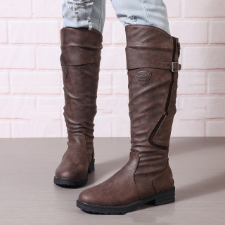 Outdoor Long Boots | Winter Flat Heel Wide Fit Women's Leather Boots 2