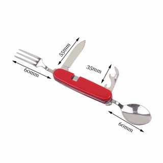 Outdoor 4-in-1 Folding Cutlery Set | Stainless Steel Spoon, Fork, Knife, Bottle Opener 6