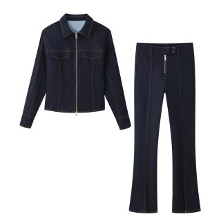Denim Jacket and Denim Pants Set for Women