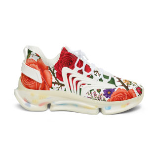 Vintage Rose Floral Mesh Sneakers | Floral Pattern Athletic Shoes 15