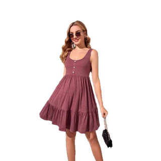 Maternity Dress | Ruffle Button Front, A-Line Sleeveless 5