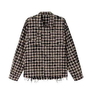 Distressed Frayed Plaid Shirt | Coffee Check 5