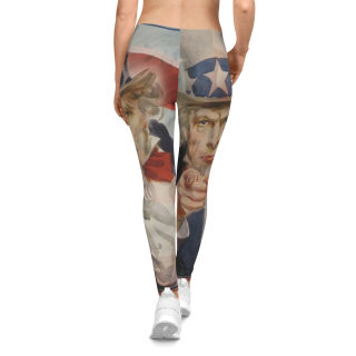Uncle Sam Pointing leggings | Patriotic American flag all-over print 4
