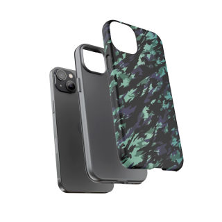 Teal Black Abstract Camo Phone Case 132