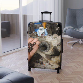 Mechanic Ball Bearing Close-Up Suitcase | Industrial Workshop Travel Luggage 15