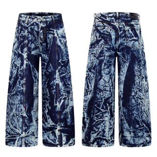 Tie-Dye Bamboo Texture Denim Pants 5