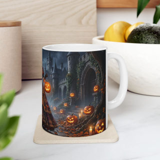 Victorian Pumpkin Lady Mug | Halloween Jack-o'-Lantern Ceramic Mug 13
