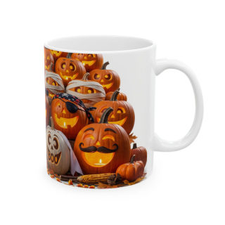 Jack-O'-Lantern Pattern Mug | Halloween Pumpkin Coffee Cup 9