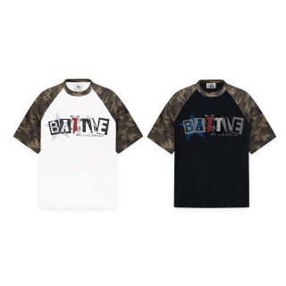 Camo Raglan Sleeve T-Shirt with Trendy Letter Print 5