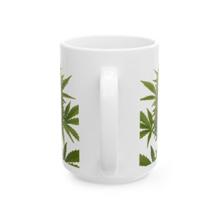 Cannabis Leaf Pattern Mug | Ceramic Coffee Cup 4