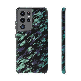 Teal Black Abstract Camo Phone Case 43