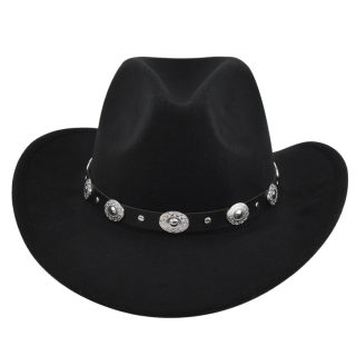 Classic Vintage Cowboy Jazz Hat | Faux Fur Felt Top Hat 2