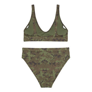 High-waisted bikini, digital green camo 2