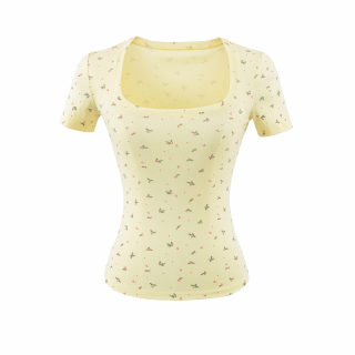 Cloud-Like Floral Print Round Neck T-Shirt | Women's 5